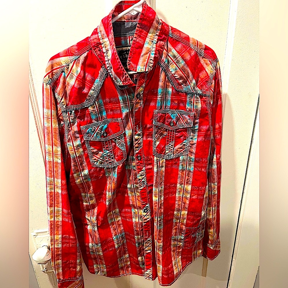 BKE plaid button down shirt